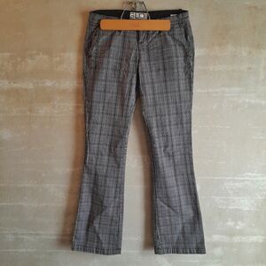 397a. black & gray vintage Glo plaid low rise y2k trouser pants, 1